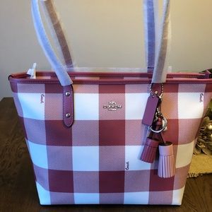 Coach tote and fob NWT